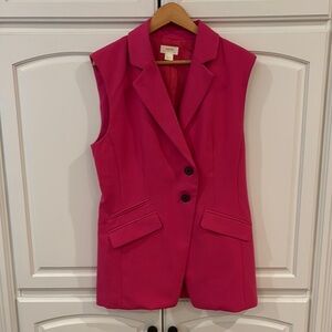 Maeve Pink Tailored Vest with Lapel Collar